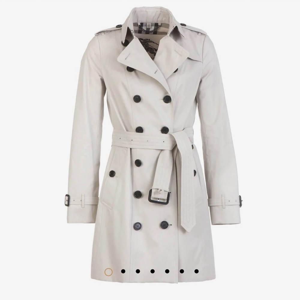 NWT BURBERRY The Sandringham Mid-length Trench Coat in Stone Color - UK02/30FR